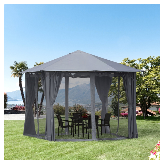 10ft x 10ft Patio Gazebo-Black-AS