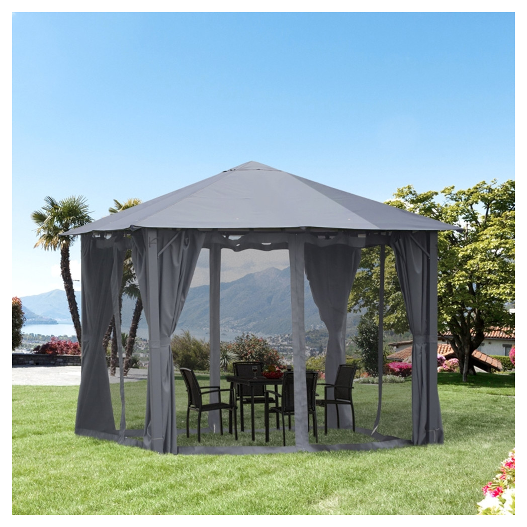 10ft x 10ft Patio Gazebo-Black-AS