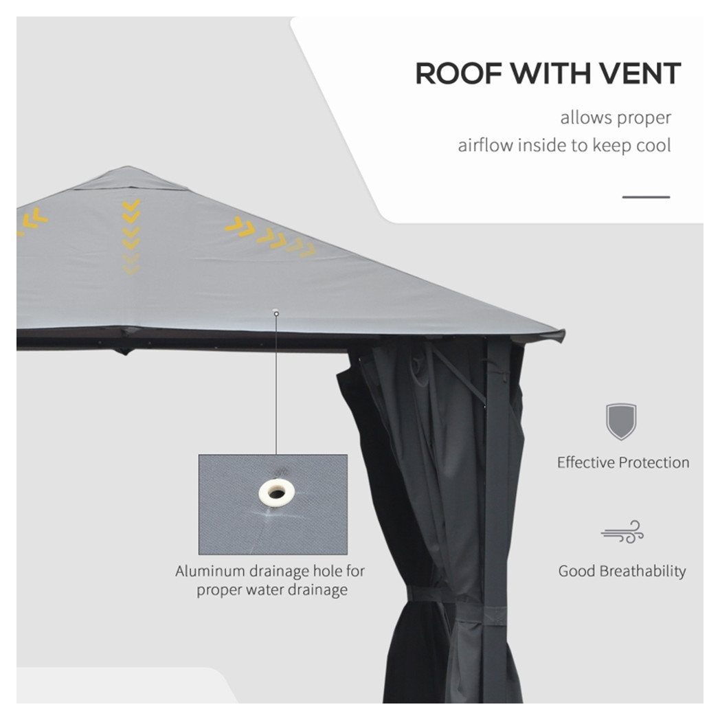 10ft x 10ft Patio Gazebo-Black-AS