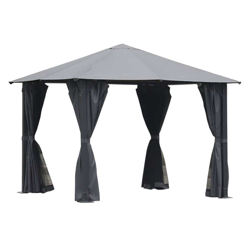 10ft x 10ft Patio Gazebo-Black-AS