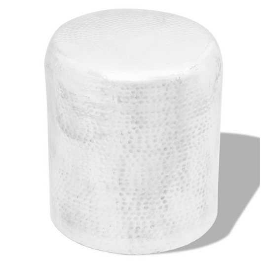 Hammered Aluminium Stool/Side Table Silver