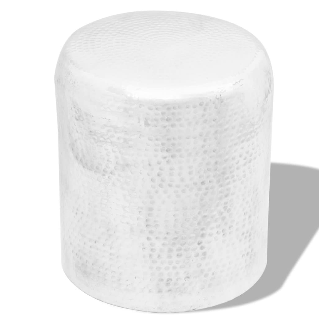 Hammered Aluminium Stool/Side Table Silver