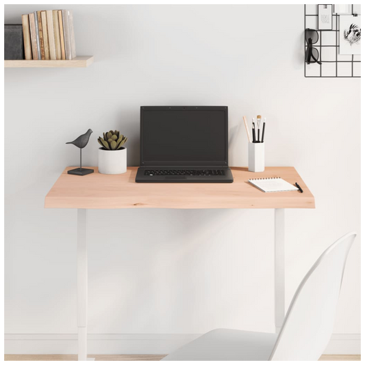 Table Top 80x50x(2-4) cm Untreated Solid Wood Oak