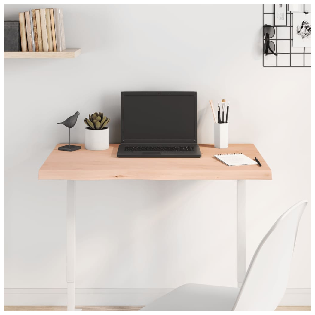 Table Top 80x50x(2-4) cm Untreated Solid Wood Oak