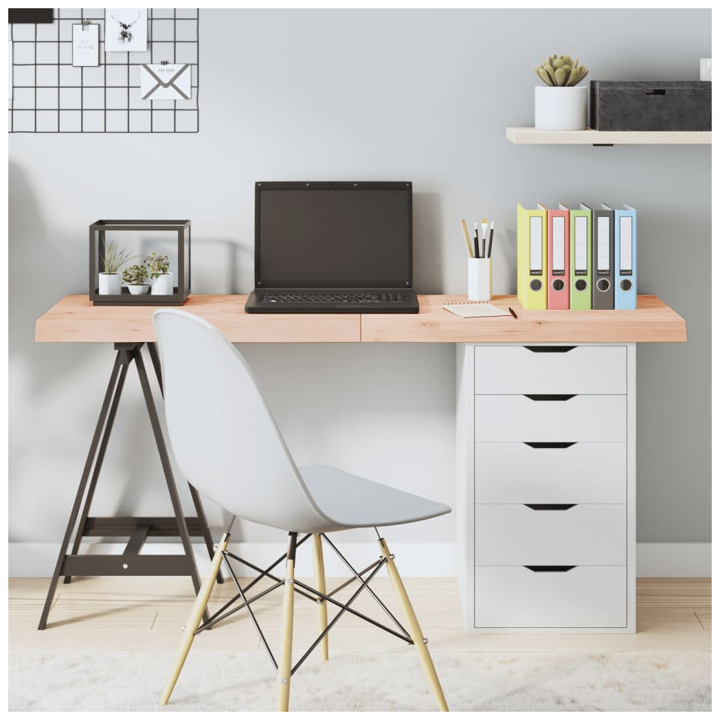 Table Top 140x60x(2-6) cm Untreated Solid Wood Oak