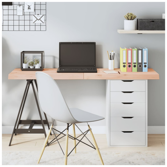 Table Top 140x60x(2-6) cm Untreated Solid Wood Oak