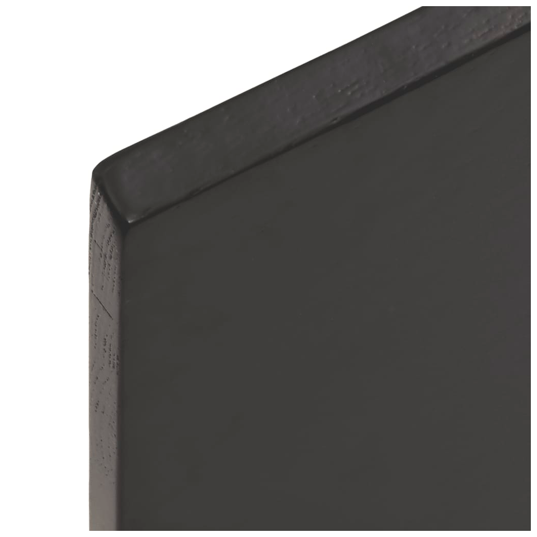 Table Top Dark Brown 100x50x2 cm Treated Solid Wood Oak