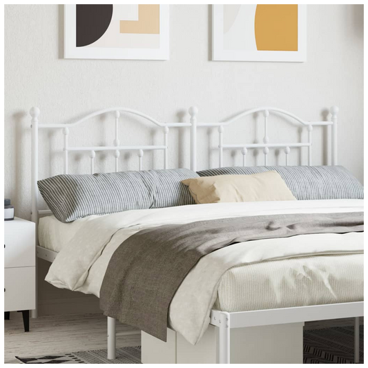 Metal Headboard White 160 cm