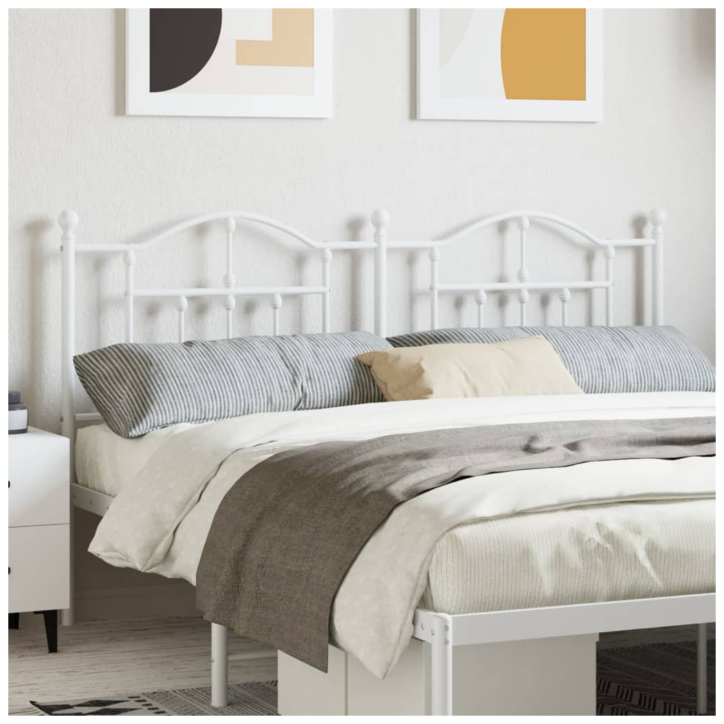 Metal Headboard White 160 cm