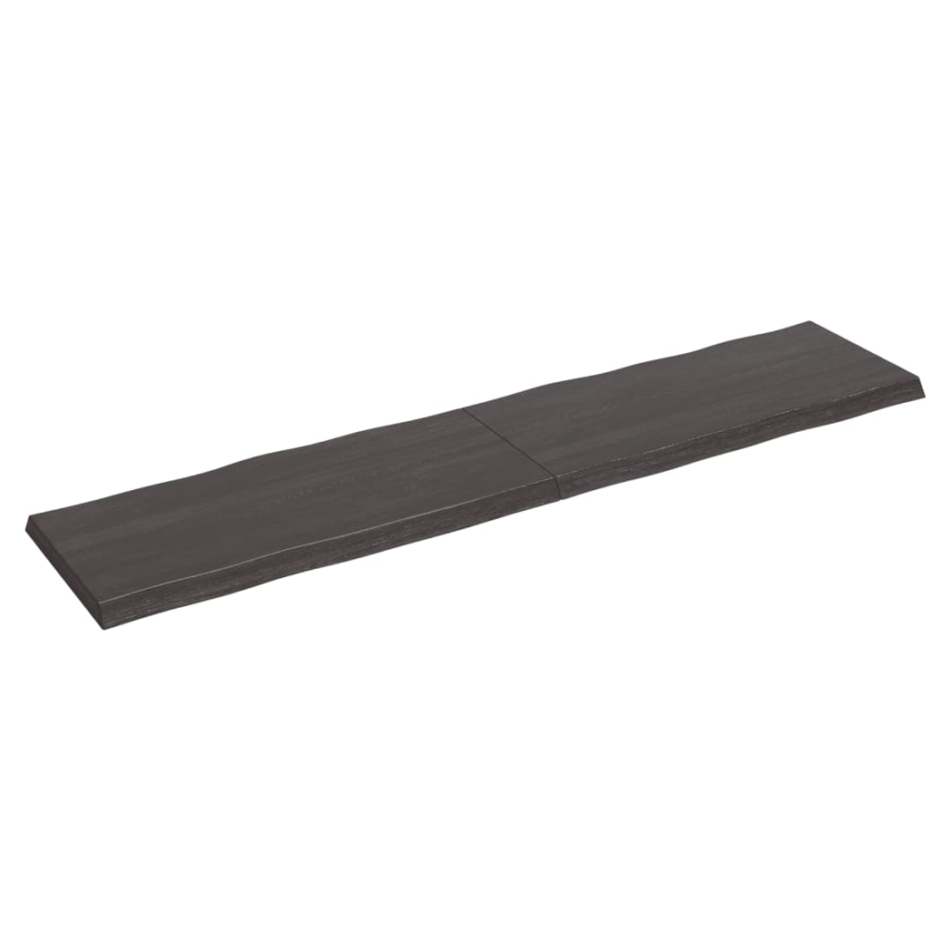 Table Top Dark Brown 220x50x(2-6) cm Treated Solid Wood Live Edge