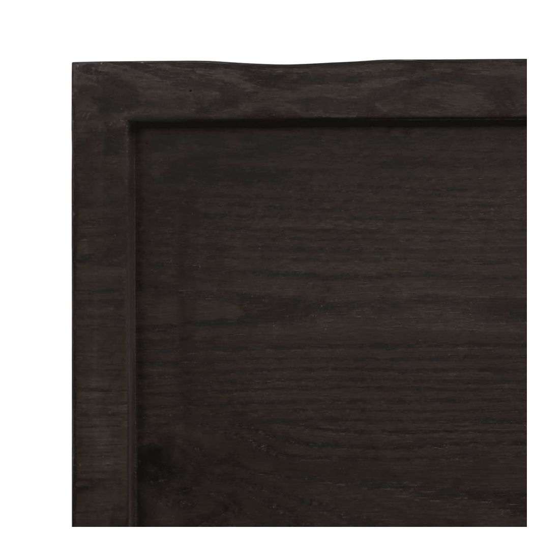 Table Top Dark Brown 220x50x(2-6) cm Treated Solid Wood Live Edge
