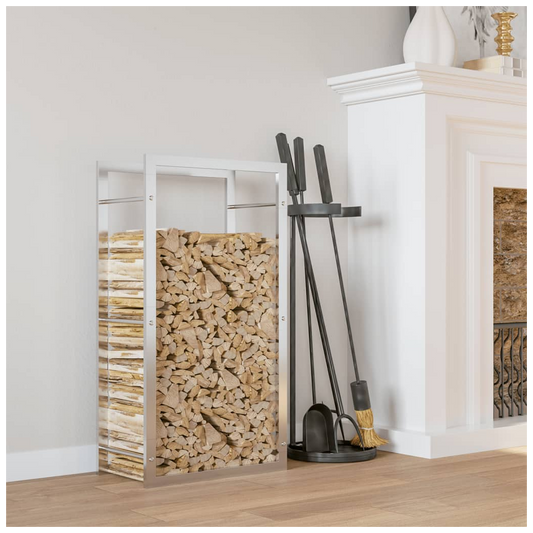 Firewood Rack 50x28x94 cm Stainless Steel