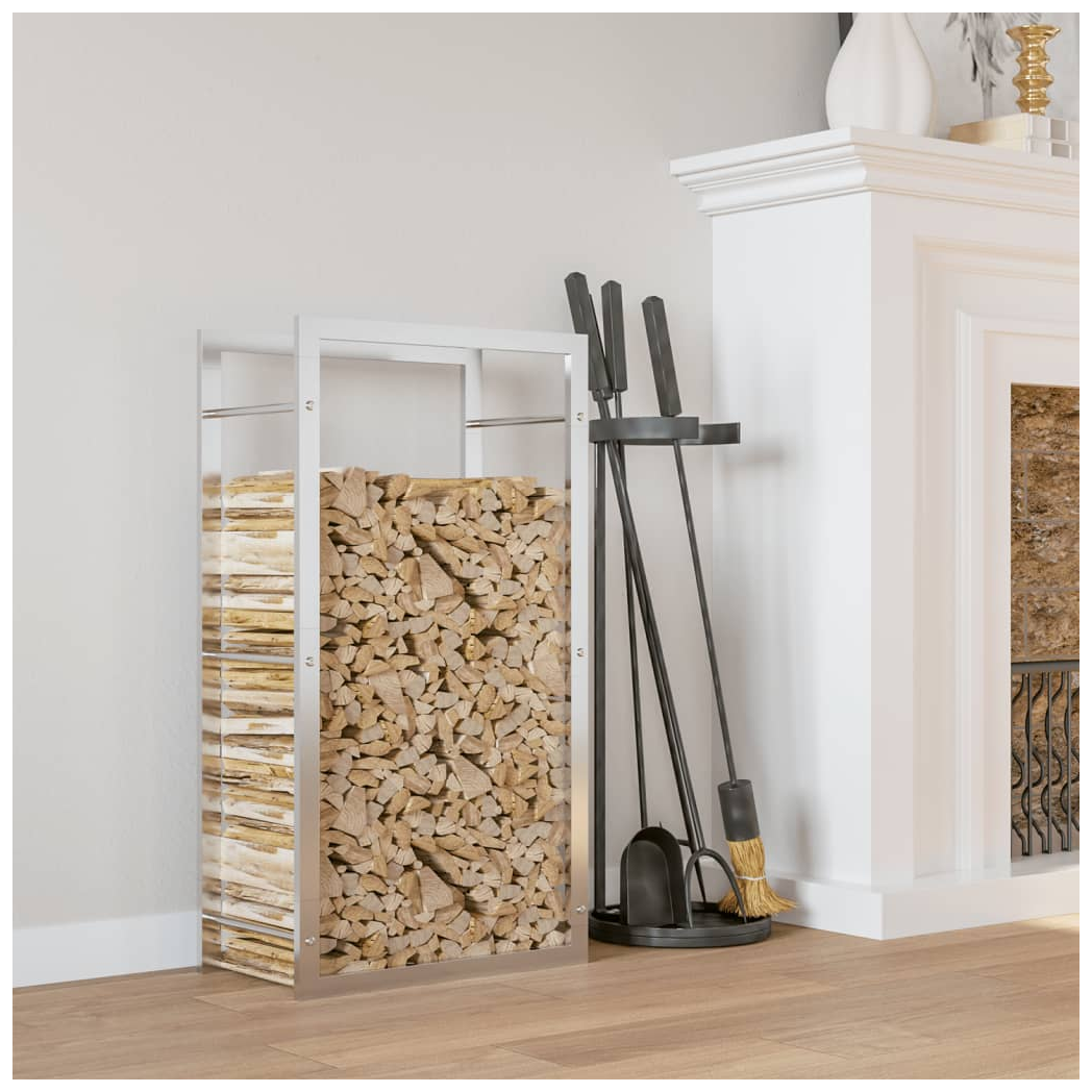 Firewood Rack 50x28x94 cm Stainless Steel