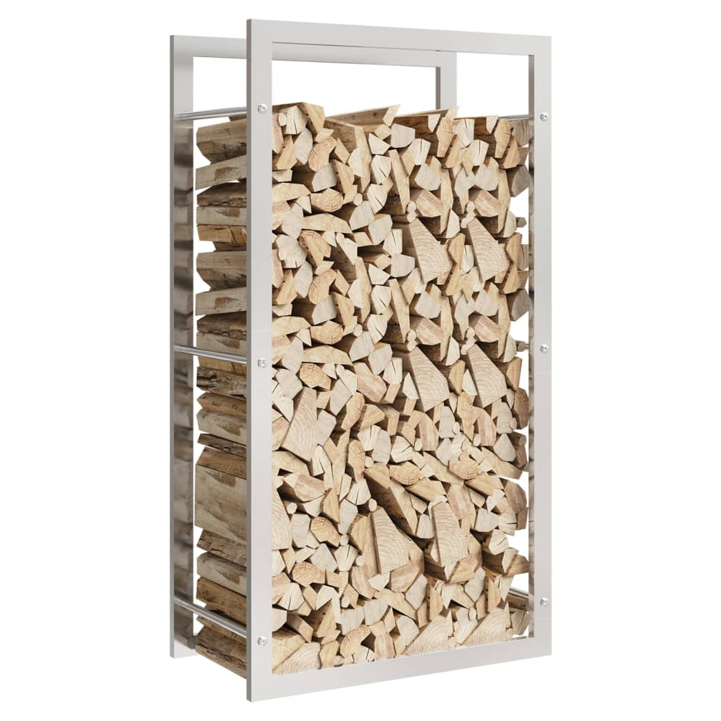 Firewood Rack 50x28x94 cm Stainless Steel