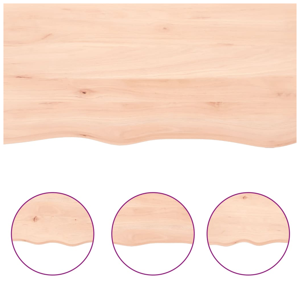 Table Top 120x50x(2-6) cm Untreated Solid Wood Oak