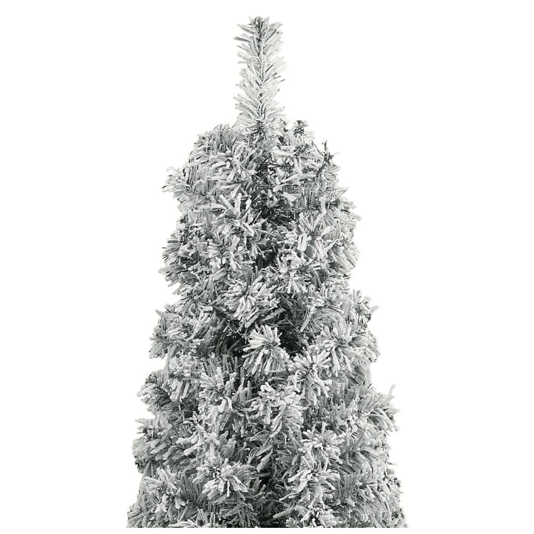 Slim Christmas Tree with Stand and Flocked Snow 300 cm PVC