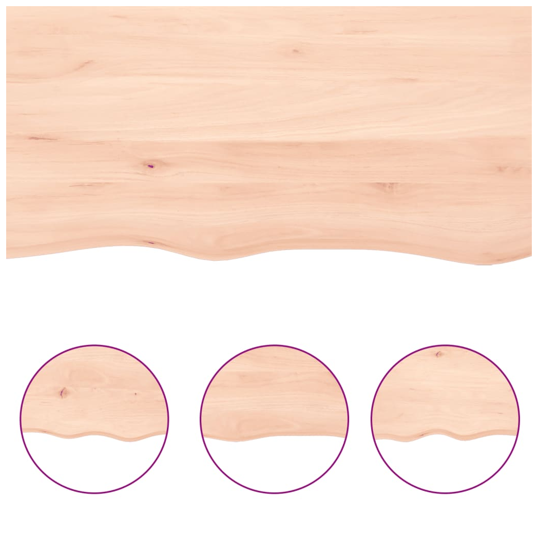 Table Top 120x60x(2-4) cm Untreated Solid Wood Oak