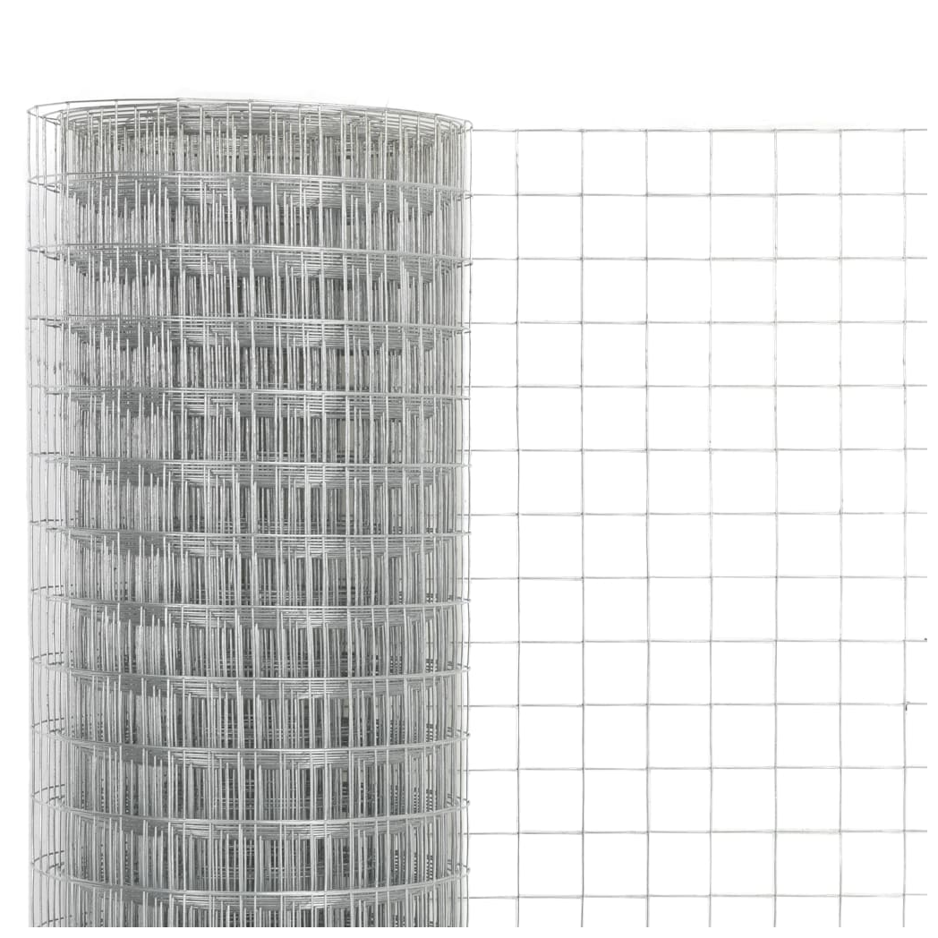 Chicken Wire Fence Galvanised Steel 25x1.5 m Silver