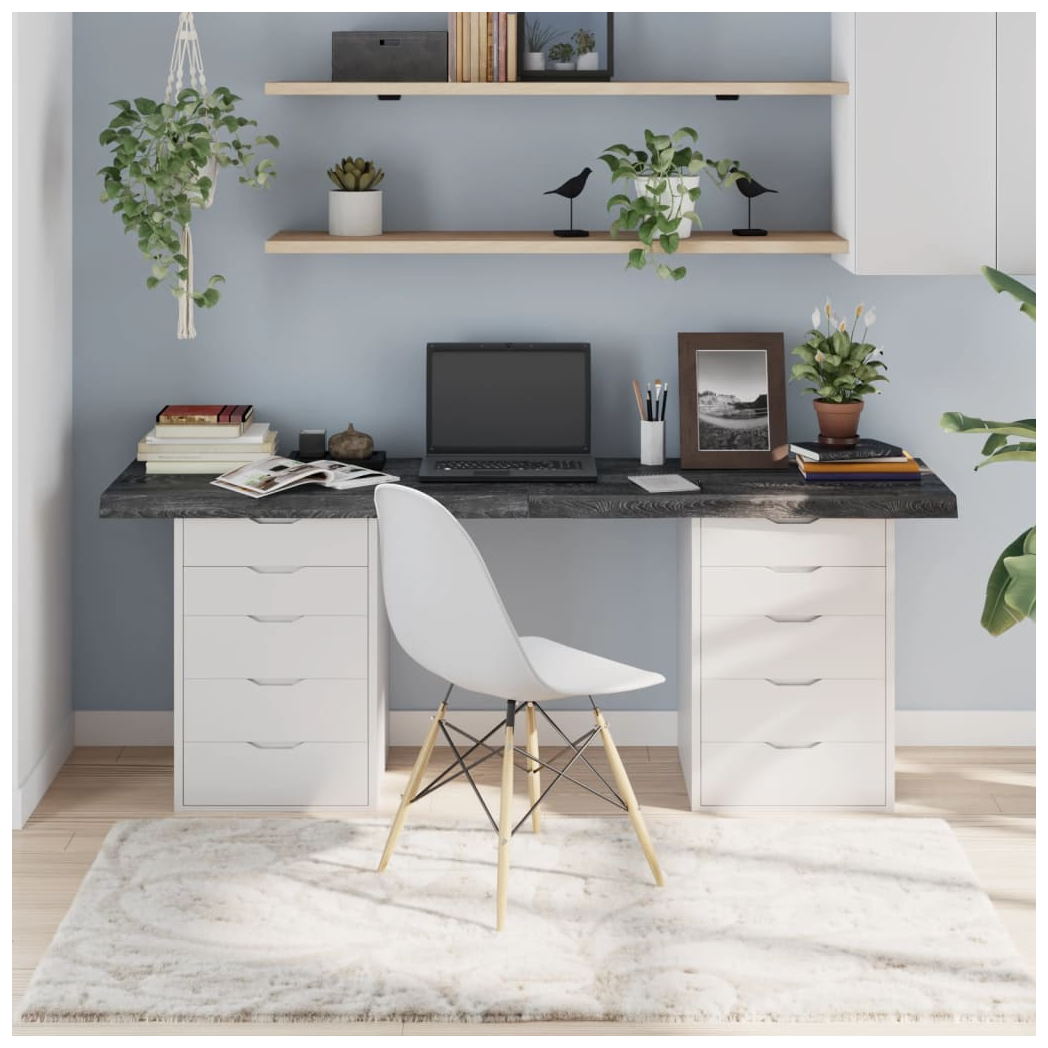 Table Top Dark Brown 180x50x(2-6) cm Treated Solid Wood Oak