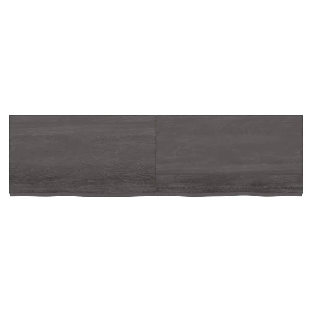 Table Top Dark Brown 180x50x(2-6) cm Treated Solid Wood Oak