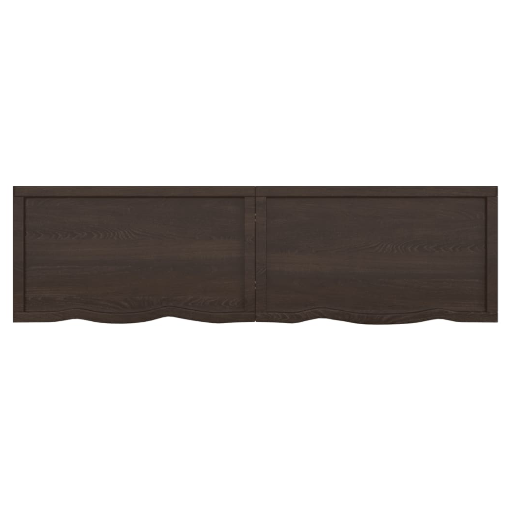 Table Top Dark Brown 180x50x(2-6) cm Treated Solid Wood Oak
