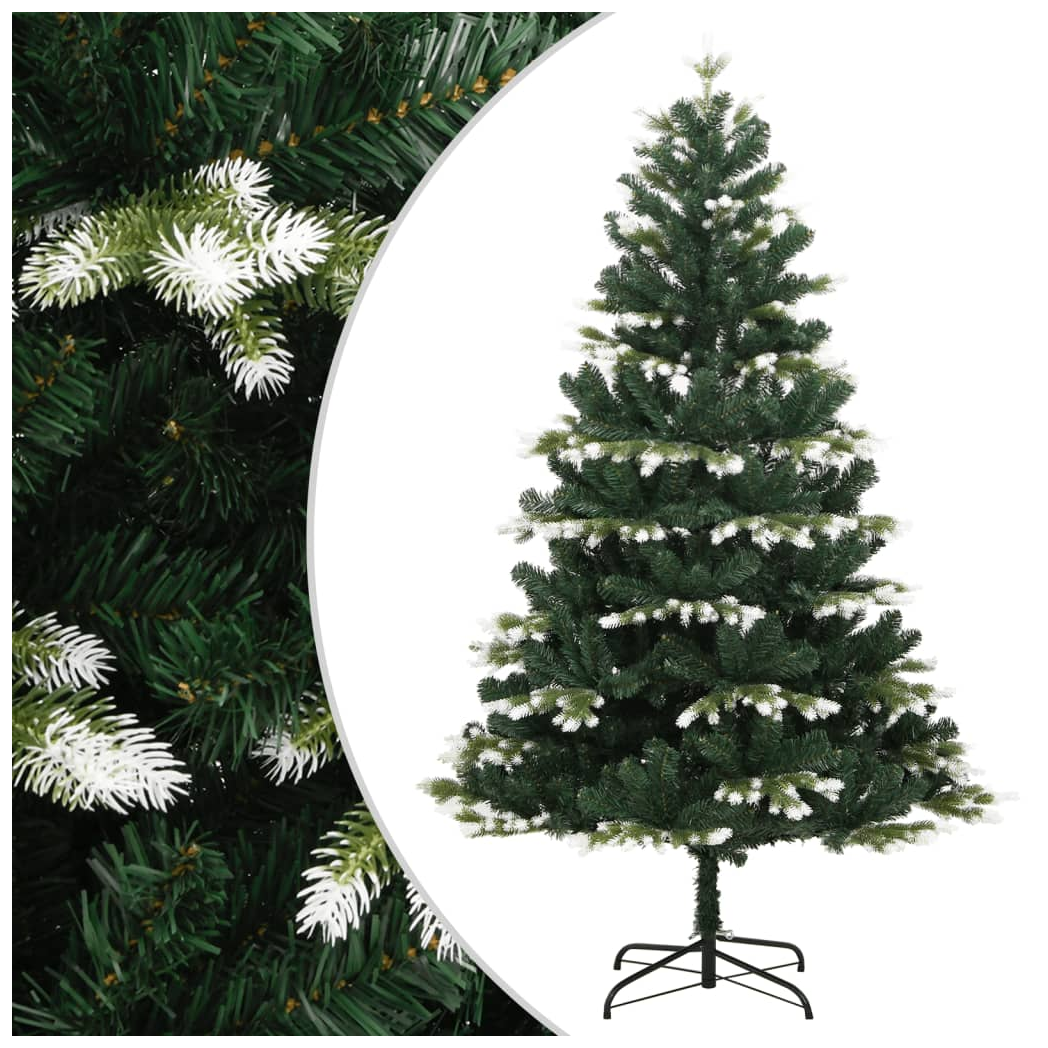 Artificial Hinged Christmas Tree with Flocked Snow 210 cm