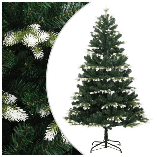 Artificial Hinged Christmas Tree with Flocked Snow 210 cm