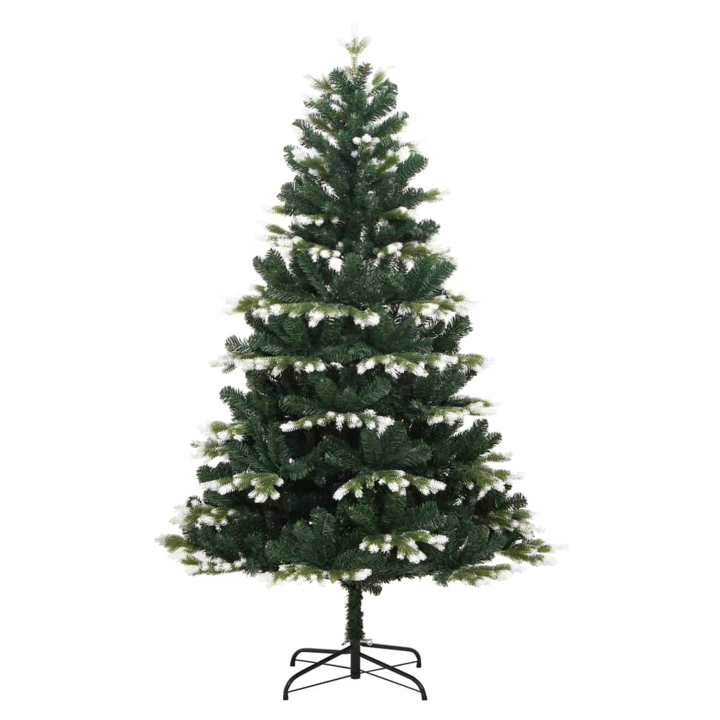 Artificial Hinged Christmas Tree with Flocked Snow 210 cm