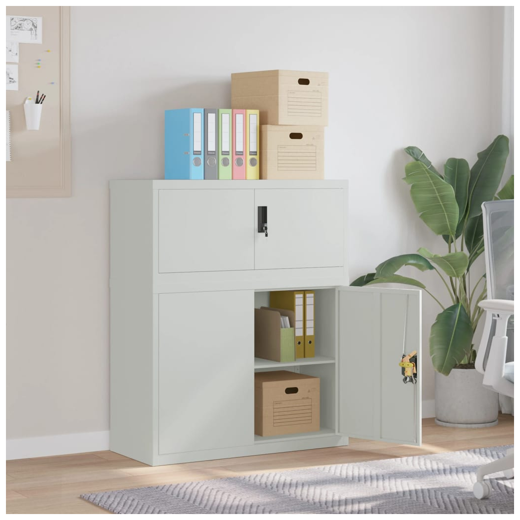File Cabinet Light Grey 90x40x110 cm Steel