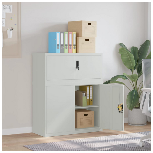 File Cabinet Light Grey 90x40x110 cm Steel