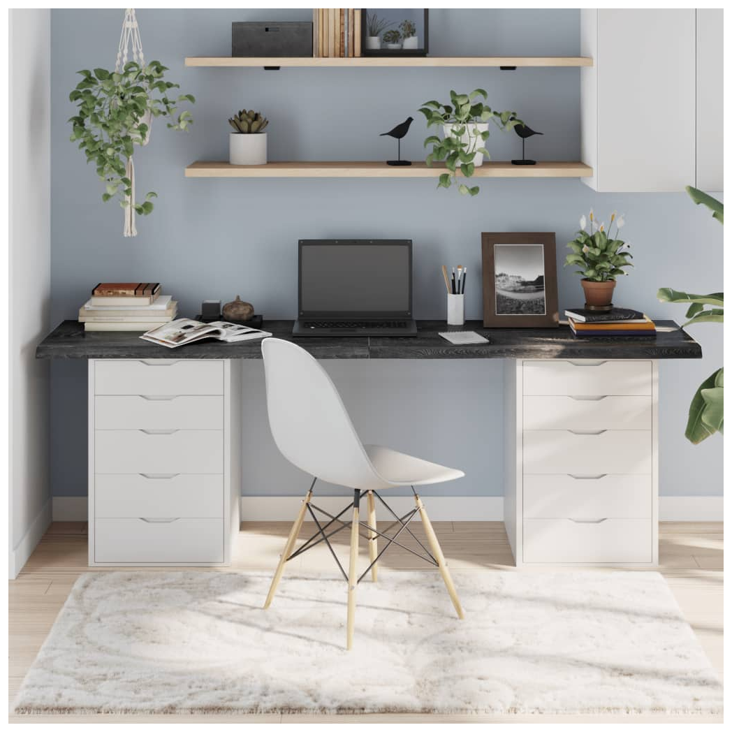 Table Top Dark Brown 200x60x(2-4) cm Treated Solid Wood Oak