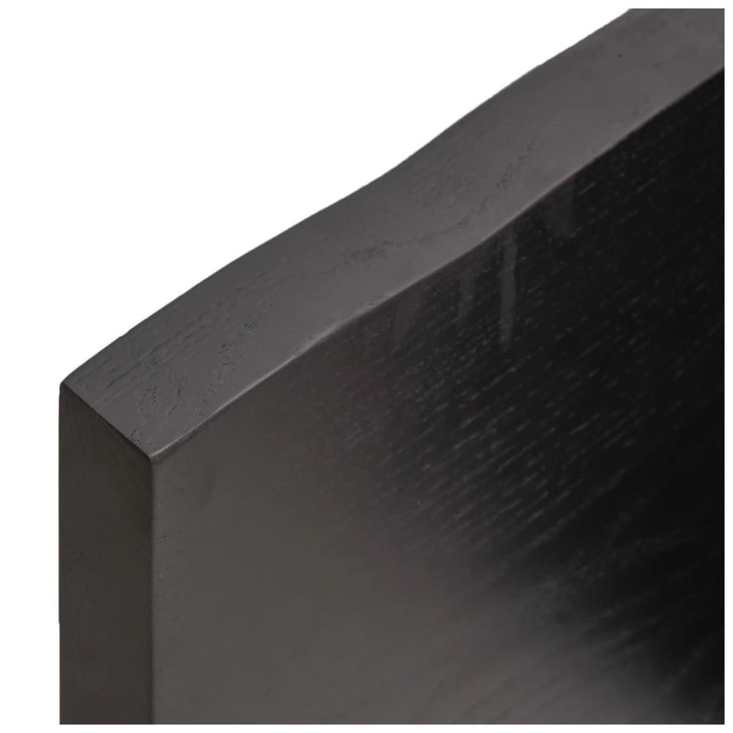 Table Top Dark Brown 200x60x(2-4) cm Treated Solid Wood Oak