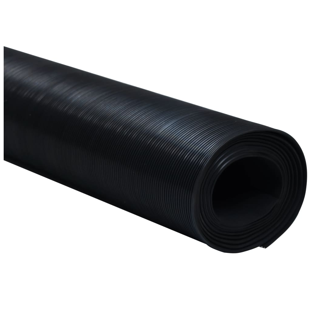 Rubber Floor Mat Anti-Slip 5 x 1 m Fine Ribbed