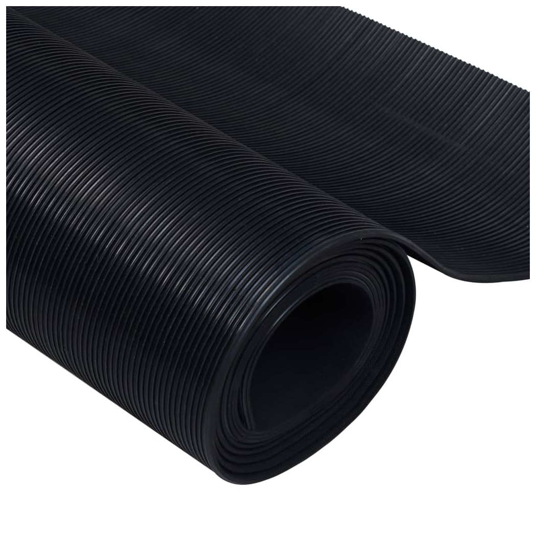 Rubber Floor Mat Anti-Slip 5 x 1 m Fine Ribbed