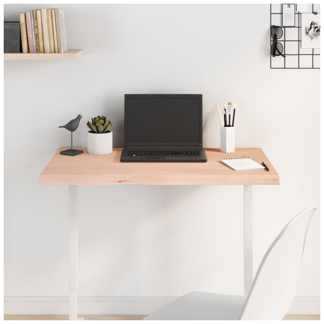 Table Top 80x60x(2-4) cm Untreated Solid Wood Oak