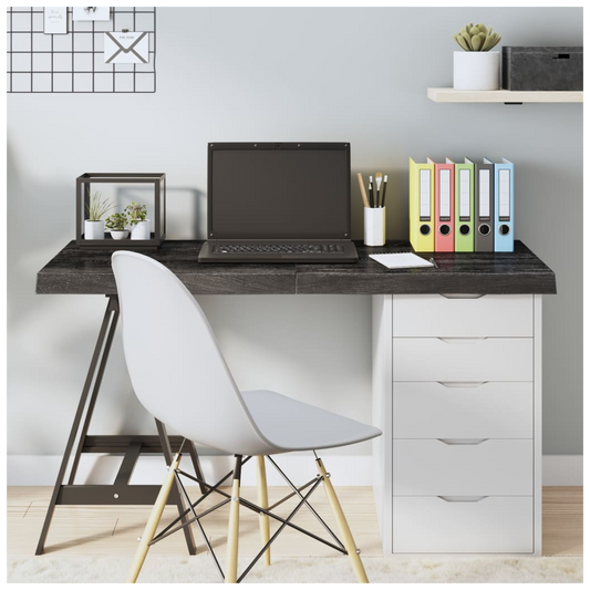 Table Top Dark Brown 120x60x(2-6) cm Treated Solid Wood Oak