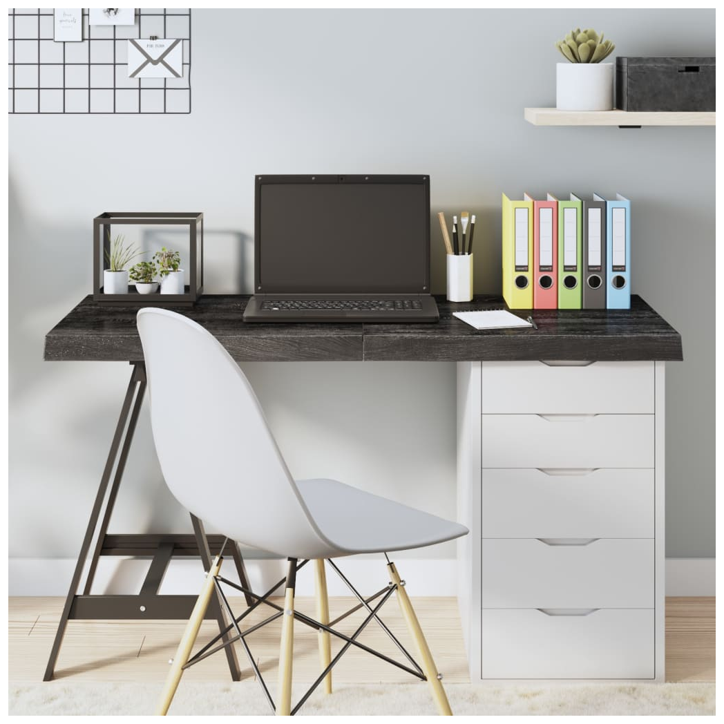 Table Top Dark Brown 120x60x(2-6) cm Treated Solid Wood Oak