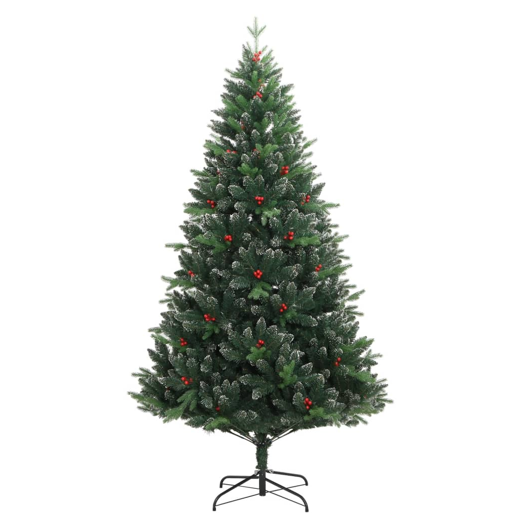 Artificial Hinged Christmas Tree with Red Berries 150 cm