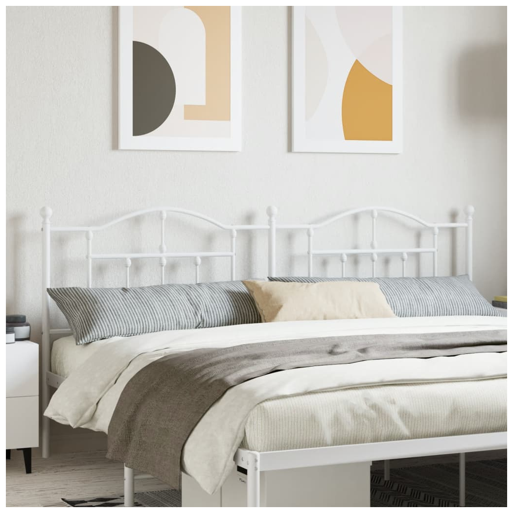 Metal Headboard White 193 cm