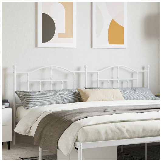 Metal Headboard White 193 cm