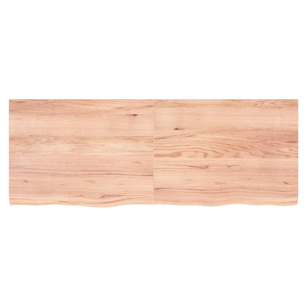 Table Top Light Brown 160x60x(2-4) cm Treated Solid Wood Oak