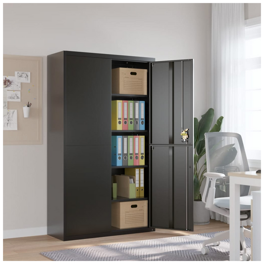 File Cabinet Black 105x40x180 cm Steel