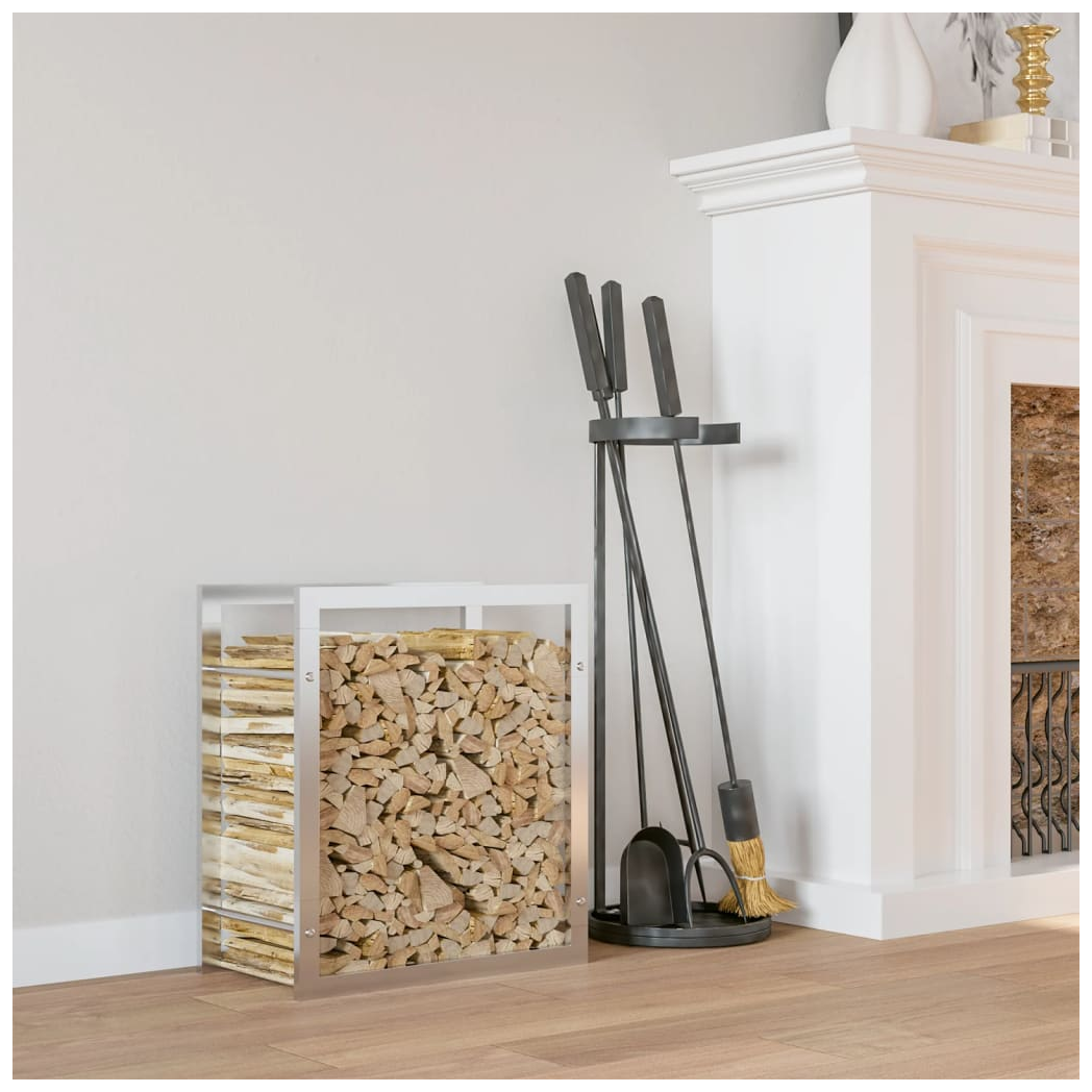 Firewood Rack 80x28x86 cm Stainless Steel