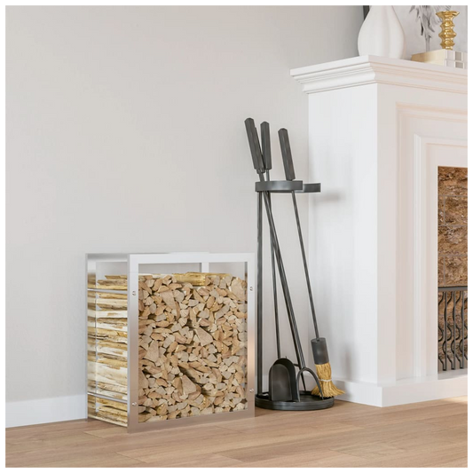 Firewood Rack 80x28x86 cm Stainless Steel