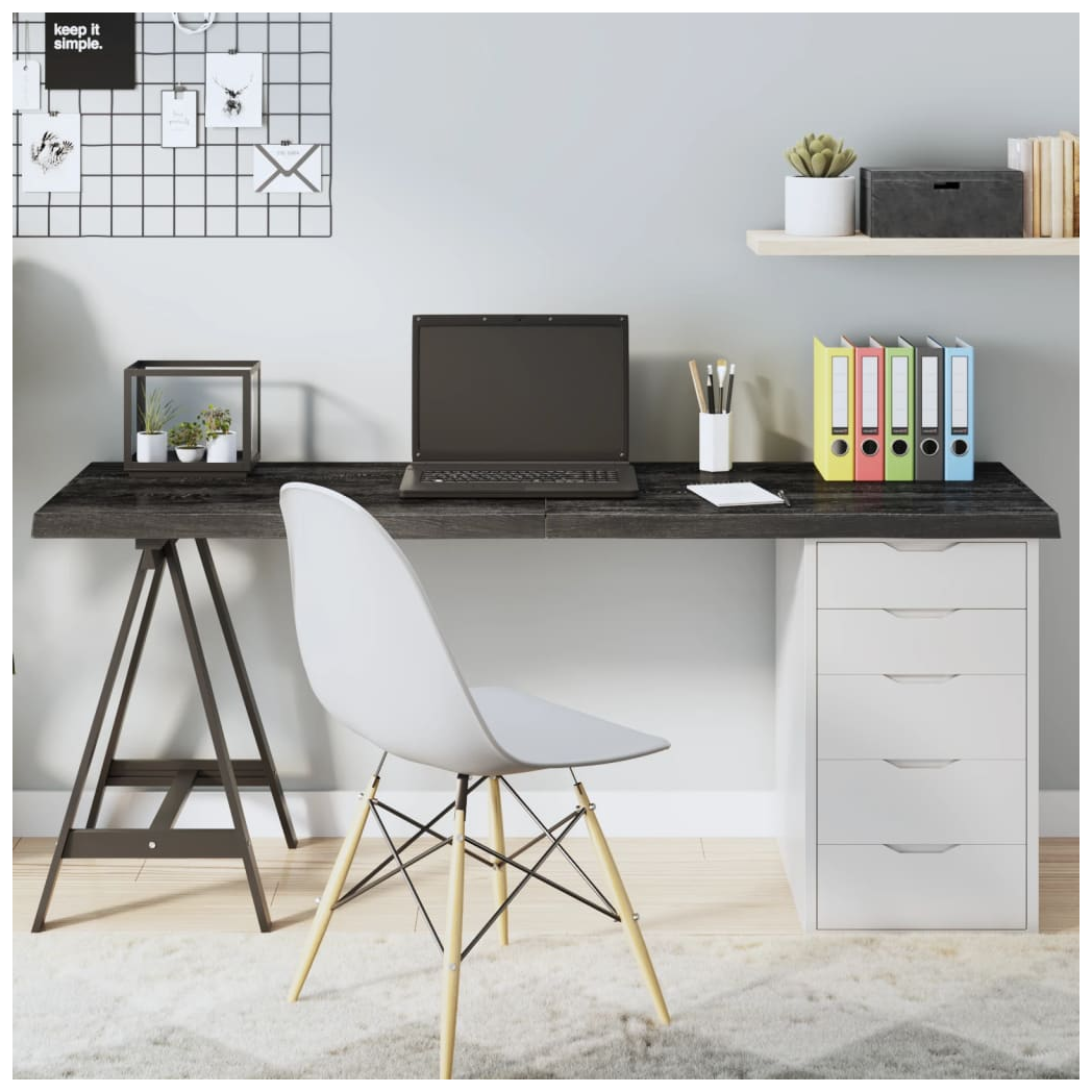 Table Top Dark Brown 160x40x(2-4) cm Treated Solid Wood Oak