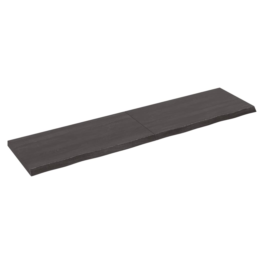 Table Top Dark Brown 160x40x(2-4) cm Treated Solid Wood Oak