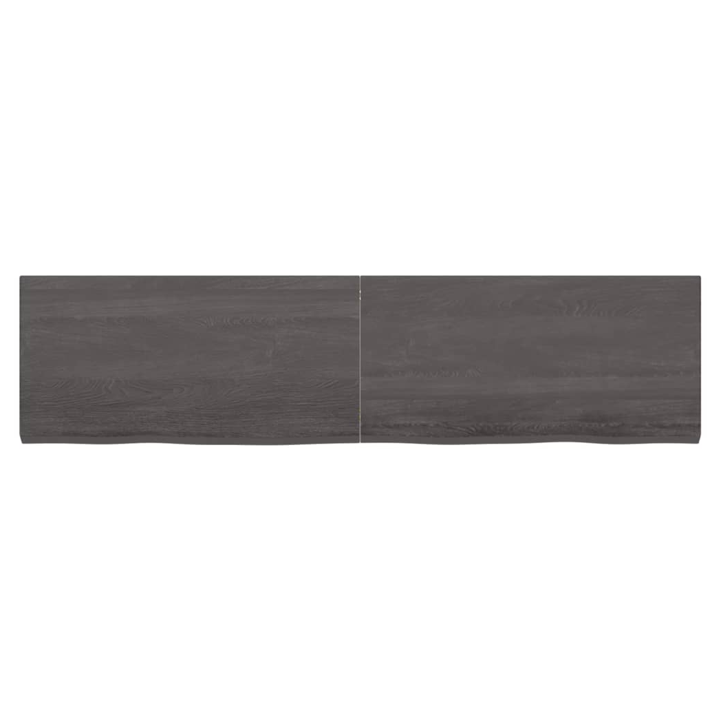 Table Top Dark Brown 160x40x(2-4) cm Treated Solid Wood Oak