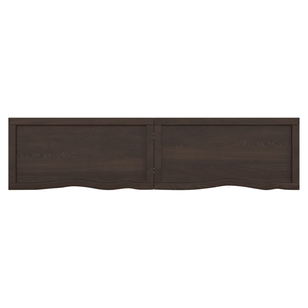 Table Top Dark Brown 160x40x(2-4) cm Treated Solid Wood Oak