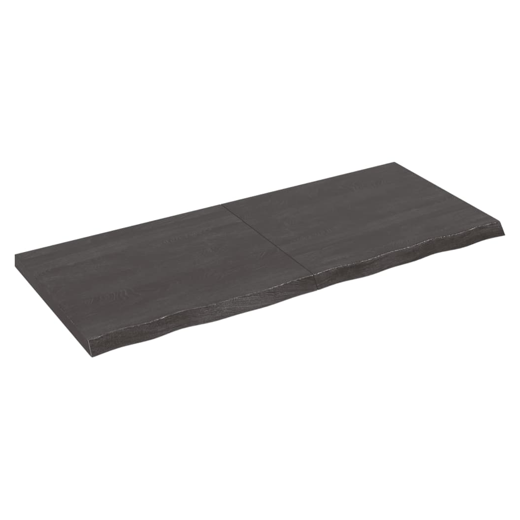 Table Top Dark Brown 120x50x(2-4) cm Treated Solid Wood Oak