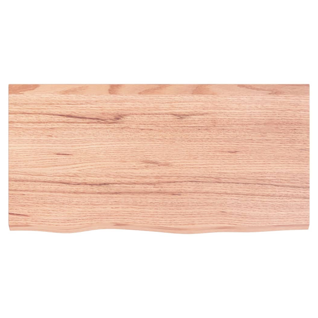 Table Top Light Brown 80x40x(2-6) cm Treated Solid Wood Oak
